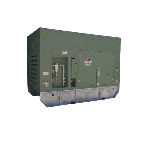 White Generator Outside Shellby Power