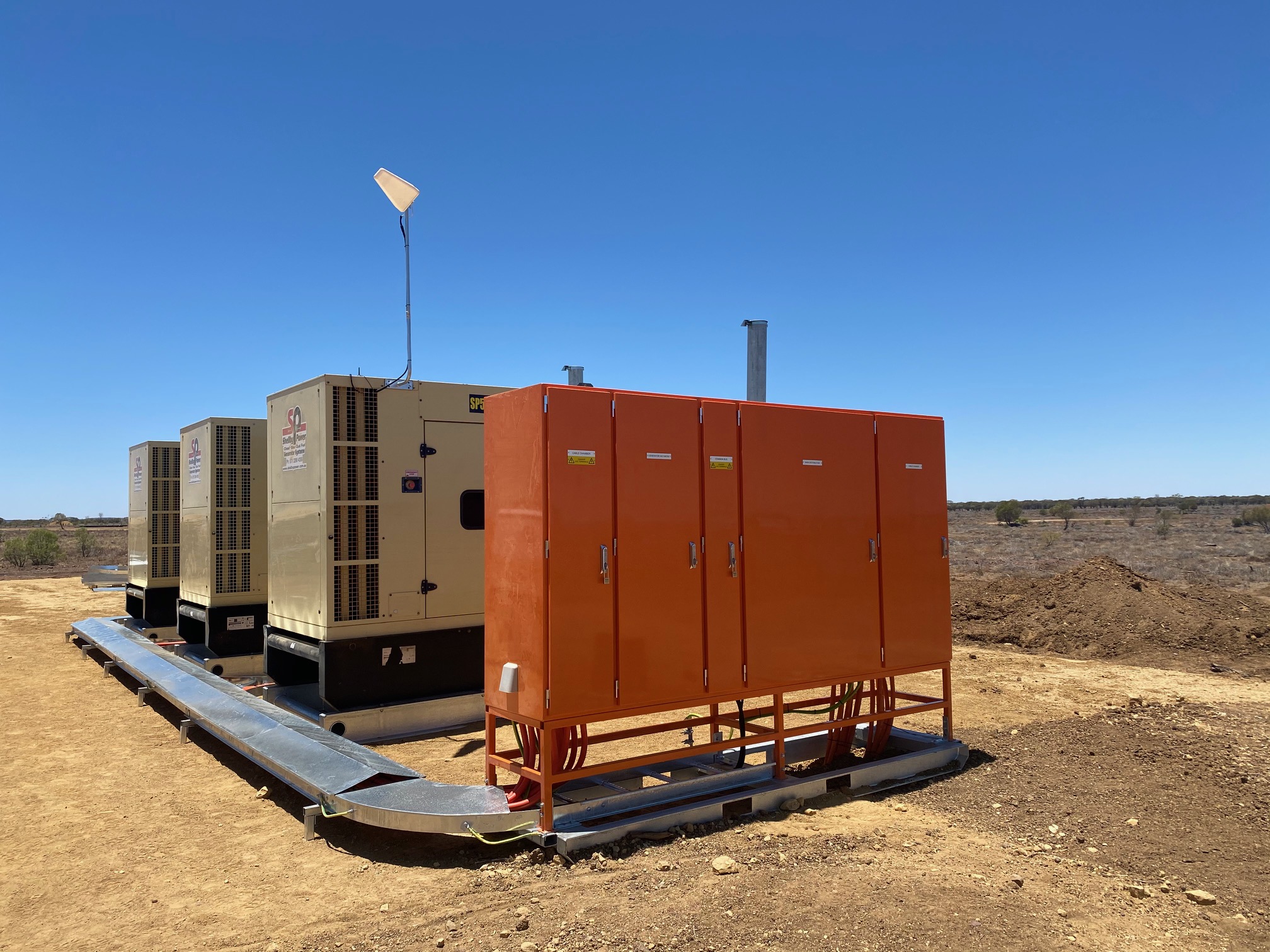 Tan Generator Outside Shellby Power